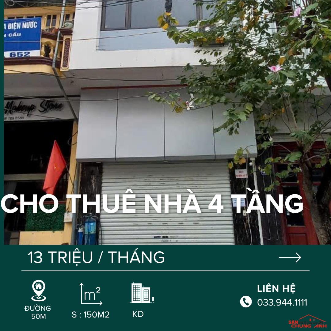 CHO THUÊ NHÀ PHỐ 04 TẦNG - PHƯỜNG HẠ LONG - TỈNH QUẢNG NINH