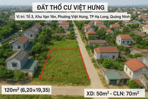 BC207 - BÁN ĐẤT Ở KHU DÂN CƯ PHƯỜNG VIỆT HƯNG - TỈNH QUẢNG NINH