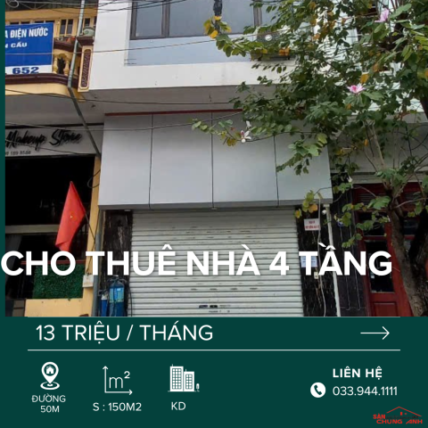 HL116 - CHO THUÊ NHÀ PHỐ 04 TẦNG - PHƯỜNG HẠ LONG - TỈNH QUẢNG NINH